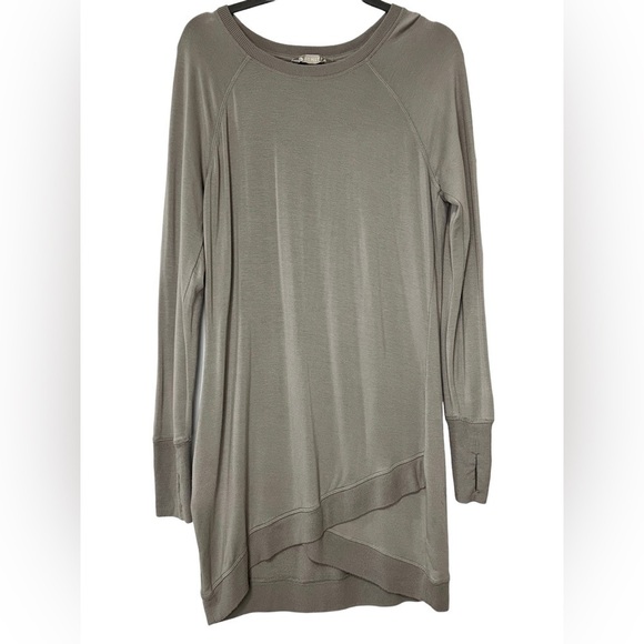 Athleta Criss Cross Sweatshirt Dress in Taupe/Gray Size small - Picture 2 of 7